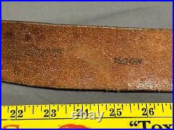 Vintage hand tooled LEATHER Rifle Sling 7220W + Swivel MARKED BUT CANNOT READ