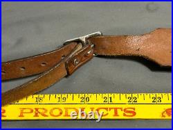 Vintage hand tooled LEATHER Rifle Sling 7220W + Swivel MARKED BUT CANNOT READ