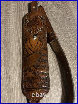 Vintage leather gun sling