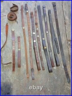 Vintage leather rifle sling lot