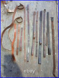 Vintage leather rifle sling lot