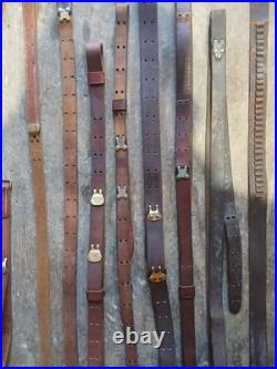 Vintage leather rifle sling lot