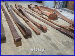 Vintage leather rifle sling lot