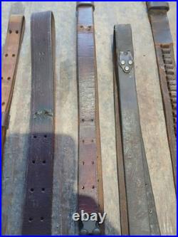 Vintage leather rifle sling lot