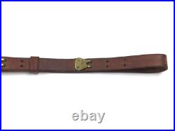 Vintage original Boyt 1 narrow brown leather rifle sling brass hardware 749555 Vintage original Boyt 1 narrow brown leather rifle sling brass hardware 749555