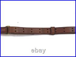 Vintage original Boyt 1 narrow brown leather rifle sling brass hardware 749555