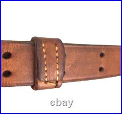 Vintage original Boyt 1 narrow brown leather rifle sling brass hardware 749555