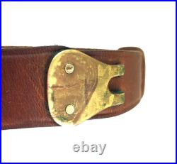 Vintage original Boyt 1 narrow brown leather rifle sling brass hardware 749555
