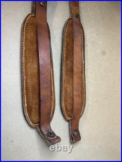Vintage set of 2 Padded Leather Rifle Slings