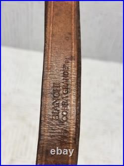 Vtg Bianchi Cobra Grande Sling Stitched Tooled Leather Rifle Thumbhole