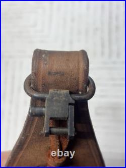 Vtg Bianchi Cobra Grande Sling Stitched Tooled Leather Rifle Thumbhole