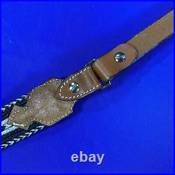 Vtg Browning #122298 Horsehair Rifle Sling Driftwood Leather w Black USA