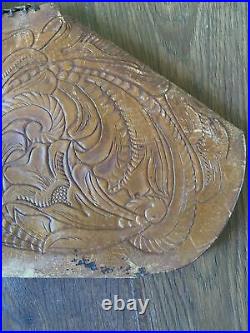 Vtg Hand Tooled Leather RIFLE CASE Saddle SCABBARD Sling Straps Antique Western