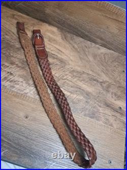 Vtg Kassinar Woven Leather Rifle Sling