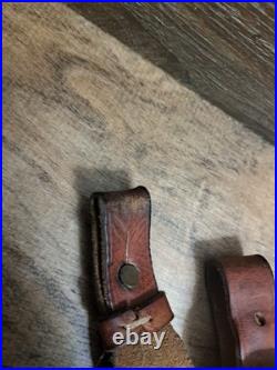 Vtg Kassinar Woven Leather Rifle Sling