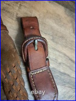 Vtg Kassinar Woven Leather Rifle Sling