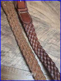 Vtg Kassinar Woven Leather Rifle Sling