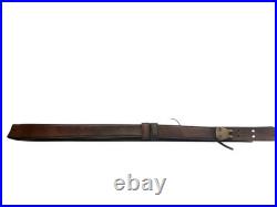 Vtg Leather Rifle Sling Hunting Old War Firearm