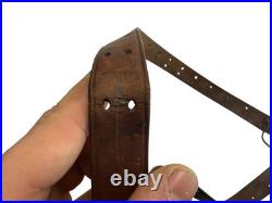 Vtg Leather Rifle Sling Hunting Old War Firearm