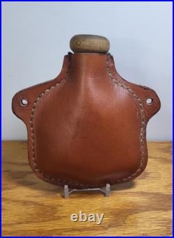 Vtg Leather Round Ball Flask, daisy Powerline Slingshot, 59 Balls, will Need A Band
