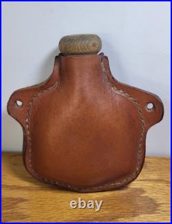 Vtg Leather Round Ball Flask, daisy Powerline Slingshot, 59 Balls, will Need A Band