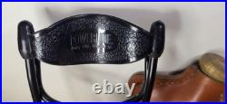 Vtg Leather Round Ball Flask, daisy Powerline Slingshot, 59 Balls, will Need A Band