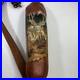 Vtg-Padded-Leather-Rifle-Sling-Elk-and-Mountain-Scene-Adjustable-Strap-01-aspi