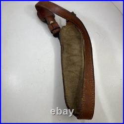 Vtg Padded Leather Rifle Sling Elk and Mountain Scene Adjustable Strap