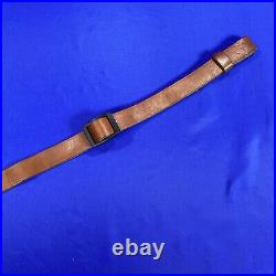 Vtg Savage Rifle Sling 1 Leather Original Indian Head Logo Made In USA