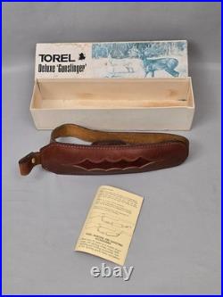 Vtg Torel Deluxe All Leather Gunslinger Convertible Rifle Sling Harness Cowhide