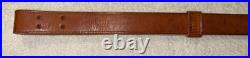Vtg WWI WWII leather 1.25 wide RIFLE SLING steel hook M1907 M1903 Garand Spring