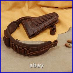 WAYNE'S DOG Canvas Leather Rifle Buttstock Cover with Match Gun Sling Shell H