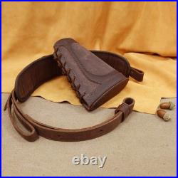 WAYNE'S DOG Canvas Leather Rifle Buttstock Cover with Match Gun Sling Shell H