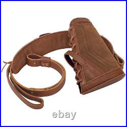 WAYNE'S DOG Leather Gun Cheek Rest Pad with Sling for 12 16 20GA No Drilling