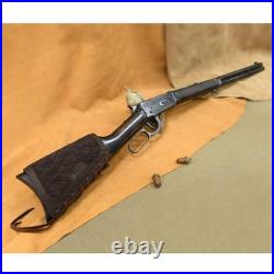 WAYNE'S DOG Leather Rifle Sling with Matched Gun Buttstock Cheek Rest Pad, Vi