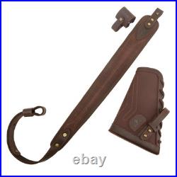 WAYNE'S DOG No Drill Leather Gun Sling Loop Mount with Rifle Cheek Rest Shell