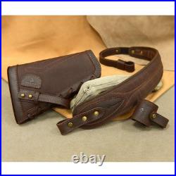 WAYNE'S DOG No Drill Leather Gun Sling Loop Mount with Rifle Cheek Rest Shell