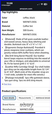 WAYNE'S DOG No Drill Leather Gun Sling Loop Mount with Rifle Cheek Rest Shell Ho