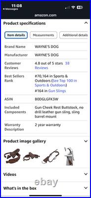 WAYNE'S DOG No Drill Leather Gun Sling Loop Mount with Rifle Cheek Rest Shell Ho