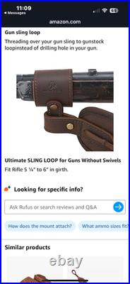 WAYNE'S DOG No Drill Leather Gun Sling Loop Mount with Rifle Cheek Rest Shell Ho