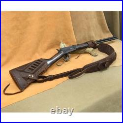 WAYNE'S DOG No Drill Leather Rifle Sling with Gun Buttstock for Lever Action