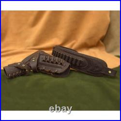 WAYNE'S DOG No Drill Leather Rifle Sling with Gun Buttstock for Lever Action