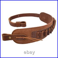 WAYNE'S DOG Soft Leather Shell Slot Sling Rifle Shotgun Strap. 308.357.22 12GA
