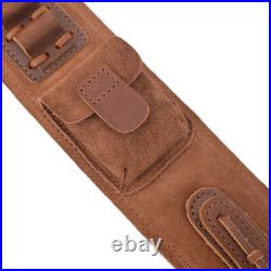 WAYNE'S DOG Soft Leather Shell Slot Sling Rifle Shotgun Strap. 308.357.22 12GA