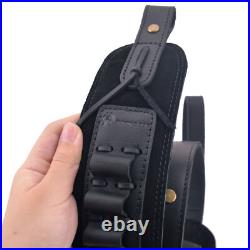 WAYNE'S DOG Soft Leather Shell Slot Sling Rifle Shotgun Strap. 308.357.22 12GA