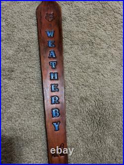 WEATHERBY Custom Leather Rifle Sling Hand Tooled And Made in the USA