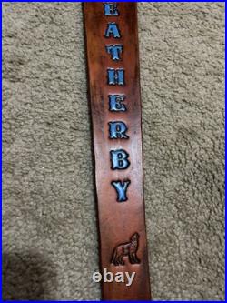 WEATHERBY Custom Leather Rifle Sling Hand Tooled And Made in the USA