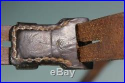 WW2 German K98 Leather Rifle Sling. Markings. Good Condition. Aged Used. S10