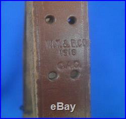 WWI US ARMY M1903 Springfield Rifle Leather Sling, W. T. & B. Co. 1918 Excellent
