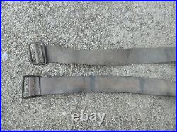 WWI WW2 French Lot 4 Leather Rifle Sling LEBEL Metal and Brass Buckle